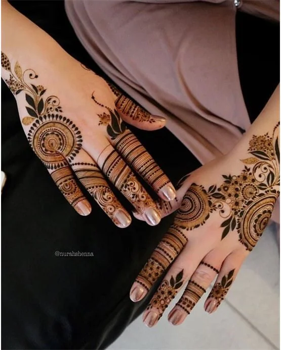 Whimsical Fusion Design Blending Into Back Hand Mehndi Design Whimsical Fusion Design Blending Into Back Hand Mehndi Design
